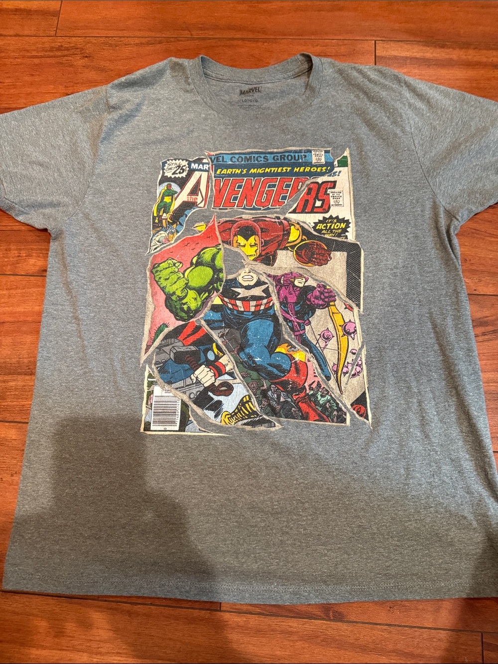 Marvel Grey Avengers Comic Panel Graphic Tee - Men